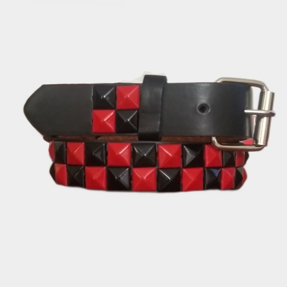red studded belt